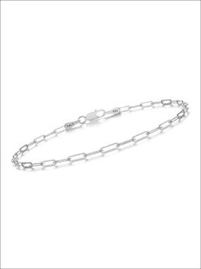925 Sterling Silver Paperclip Chain Bracelet 4mm Unisex 7 Inch Italian